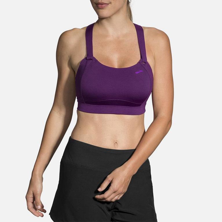 Brooks Womens Juno Sports Running Bra - Purple (517462-NAD)